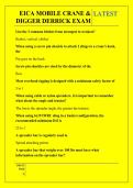 EICA MOBILE CRANE &  DIGGER DERRICK EXAM QUESTIONS AND ANSWERS 2026