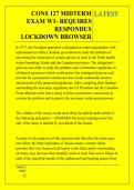 CONS 127 MIDTERM  EXAM W1- REQUIRES  RESPONDUS  LOCKDOWN BROWSER  QUESTIONS AND ANSWERS 2026