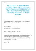 NICET LEVEL 1 - WATER BASED LAYOUT EXAM &vert; NICET LEVEL 1 - WATER BASED LAYOUT PREP EXAM 2026 &vert; QUESTIONS AND VERIFIED ANSWERS &vert; RATED A&plus; &vert; NEW AND REVISED
