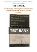 TEST BANK For Managing and Using Information System 5th Edition by Keri E&period; Pearlson&comma; Carol S&period; Saunders 