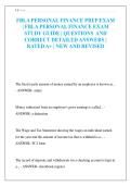 FBLA PERSONAL FINANCE PREP EXAM &vert; FBLA PERSONAL FINANCE EXAM STUDY GUIDE &vert; QUESTIONS AND CORRECT DETAILED ANSWERS &vert; RATED A&plus; &vert; NEW AND REVISED