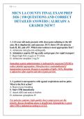 MICN LA COUNTY FINAL EXAM PREP 2026 &vert; 150 QUESTIONS AND CORRECT DETAILED ANSWERS &vert; ALREADY A GRADED &vert;NEW&excl;&excl;