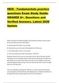 HESI - Fundamentals practice  questions Exam Study Guide&colon;  GRADED A&plus;&period; Questions and  Verified Answers&period; Latest 2026  Update 