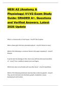 HESI A2 &lpar;Anatomy &  Physiology&rpar; V1&sol;V2 Exam Study  Guide&colon; GRADED A&plus;&period; Questions  and Verified Answers&period; Latest  2026 Update 