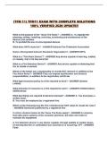 &lpar;TFM 11&rpar; TFM11 EXAM WITH COMPLETE SOLUTIONS 100&percnt; VERIFIED 2026 UPDATE&excl;&excl;