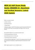 HESI A2 A&P Exam Study  Guide&colon; GRADED A&plus;&period; Questions  and Verified Answers&period; Latest  2026 Update 