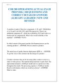 COB 300 OPERATIONS ACTUAL EXAM PREP 2026 &vert; 100 QUESTIONS AND CORRECT DETAILED ANSWERS &vert;ALREADY A GRADED &vert; NEW AND REVISED