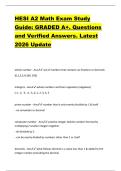 HESI A2 Math Exam Study  Guide&colon; GRADED A&plus;&period; Questions  and Verified Answers&period; Latest  2026 Update 