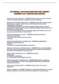 TN CRIMINAL LAW EXAM QUESTIONS AND CORRECT ANSWERS 100&percnt; VERIFIED 2026 UPDATE&excl;&excl;
