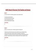 ACHE's Board of Governors Test Questions and Answers