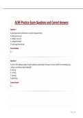 ACHE Practice Exam Questions and Correct Answers&period;