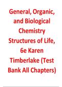 Test Bank for General&comma; Organic&comma; and Biological Chemistry&colon; Structures of Life&comma; 6th Edition &vert; Karen Timberlake &vert; Latest Update 2026 &vert; Exam Prep Q&A PDF