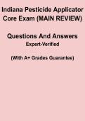 Indiana Pesticide Applicator Core Exam &lpar;Main Review&rpar; &ndash; Complete Study Guide PDF
