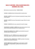 BUS 271 MIDTERM - WELCH QUESTIONS WITH ANSWERS 100&percnt; PASS 