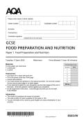 &period; Actual 2025 AQA GCSE FOOD PREPARATION AND NUTRITION Paper 1 Question Paper &plus; Mark Scheme