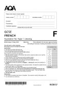  Actual 2025 AQA GCSE FRENCH 8658&sol;LF Paper 1 Merged Question Paper &plus; Mark Scheme Actual 2025 AQA GCSE FRENCH 8658&sol;LF Paper 1 Listening Foundation Tier Merged Question Paper &plus; Mark Scheme &lpar;with Listening Test Transcript&rpar;