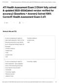 ATI Health Assessment Exam 2 EXAM fully solved & updated 2025-2026&lpar;latest version verified for accuracy&rpar; &lpar;Questions &plus; Answers&rpar; Solved 100&percnt; Correct&excl;&excl; Health Assessment Exam 2 ATI