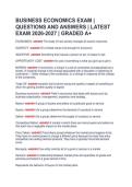 BUSINESS ECONOMICS EXAM &vert;  QUESTIONS AND ANSWERS &vert; LATEST  EXAM 2026-2027 &vert; GRADED A&plus; BUSINESS ECONOMICS EXAM &vert;  QUESTIONS AND ANSWERS &vert; LATEST  EXAM 2026-2027 &vert; GRADED A&plus; 