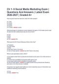 Ch 1- 6 Social Media Marketing Exam &vert;  Questions And Answers &vert; Latest Exam  2026-2027 &vert; Graded A&plus; 