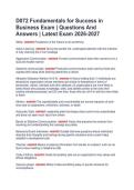 D072 Fundamentals for Success in  Business Exam &vert; Questions And  Answers &vert; Latest Exam 2026-2027 