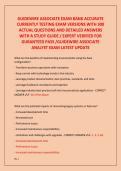 GUIDEWIRE ASSOCIATE EXAM BANK ACCURATE  CURRENTLY TESTING EXAM VERSIONS WITH 300 ACTUAL QUESTIONS AND DETAILED ANSWERS  WITH A STUDY GUIDE &sol; EXPERT VERIFIED FOR  GURANTEED PASS &sol;GUIDEWIRE ASSOCIATE  ANALYST EXAM LATEST UPDATE