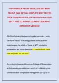 HYPERTENSION RELIAS EXAM &vert; 2026-2027 MOST  RECENT EXAM ACTUAL COMPLETE MOST TESTED  REAL EXAM QUESTIONS AND VERIFIED SOLUTIONS  GET IT 100&percnt; ACCURATE&excl;&excl; &vert;ALREADY GRADED A&plus;  &sol;BRAND NEW VERSION&excl;&excl; 