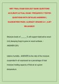 WRT FINAL EXAM 2026-2027 BANK QUESTIONS  ACCURATE ACTUAL EXAM &sol; FREQUENTLY TESTED  QUESTIONS WITH DETAILED ANSWERS &vert;  GUARANTEED PASS &vert; ALREADY GRADED A&plus; &vert; JUST  RELEASED&excl;&excl;