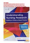 TEST BANK FOR UNDERSTANDING NURSING RESEARCH BUILDING AN EVIDENCE-BASED PRACTICE TEST BANK 7th Edition&comma; Susan Grove&vert;&vert; ISBN- 978-0323532051 &vert; ALL CHAPTERS LATEST UPDATE