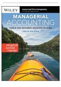 &lpar;DOWNLOAD FULL CHAPTERS SOLUTION MANUAL&rpar; FOR Managerial Accounting Tools for Business Decision Making 10th Edition by Jerry J&period; Weygandt SOLUTION MANUAL