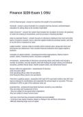 Finance 3220 Exam 1 OSU&period; Questions and Answers