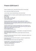 Finance 3220 Exam 3&period;  Questions and Answers