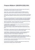 Finance Midterm I &lpar;BUSFIN 3220&rpar; OSU Questions and Answers
