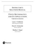 SOLUTION MANUAL for Finite Mathematics & Its Applications&comma; 13th Edition by Larry J&period; Goldstein&comma; David I&period; Schneider&comma; Martha J&period; Siegel & Jill Simmons &mdash; Step‑by‑Step Verified Chapter Solutions A&plus;