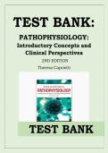 Pathophysiology&colon; Introductory Concepts and Clinical Perspectives &lpar;2nd Edition&rpar; by Theresa Capriotti &ndash; Test Bank &vert; Exam-Ready Questions with Complete Coverage &lpar;Chapters 1&ndash;47&rpar;