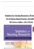 TEST BANK - for Statistics for Nursing Research A Workbook for Evidence-Based Practice 3rd Edition by Susan K&period; Grove&comma; Verified Chapters 1 - 36&comma; Complete Newest Version