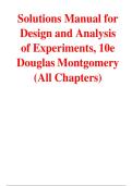 Design and Analysis of Experiments &lpar;10th Edition&rpar; by Douglas C&period; Montgomery &ndash; Solution Manual &vert; Complete Worked Solutions for All Chapters