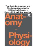 Test Bank for Anatomy and Physiology OpenStax 2nd Edition &ndash; All Chapters &vert; Brand New 2026&sol;2027 Version
