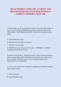 TEXAS GENERAL LINES LIFE&comma; ACCIDENT AND  HEALTH INSURANCE EXAM 340 QUESTIONS &  CORRECT ANSWERS LATEST 2026