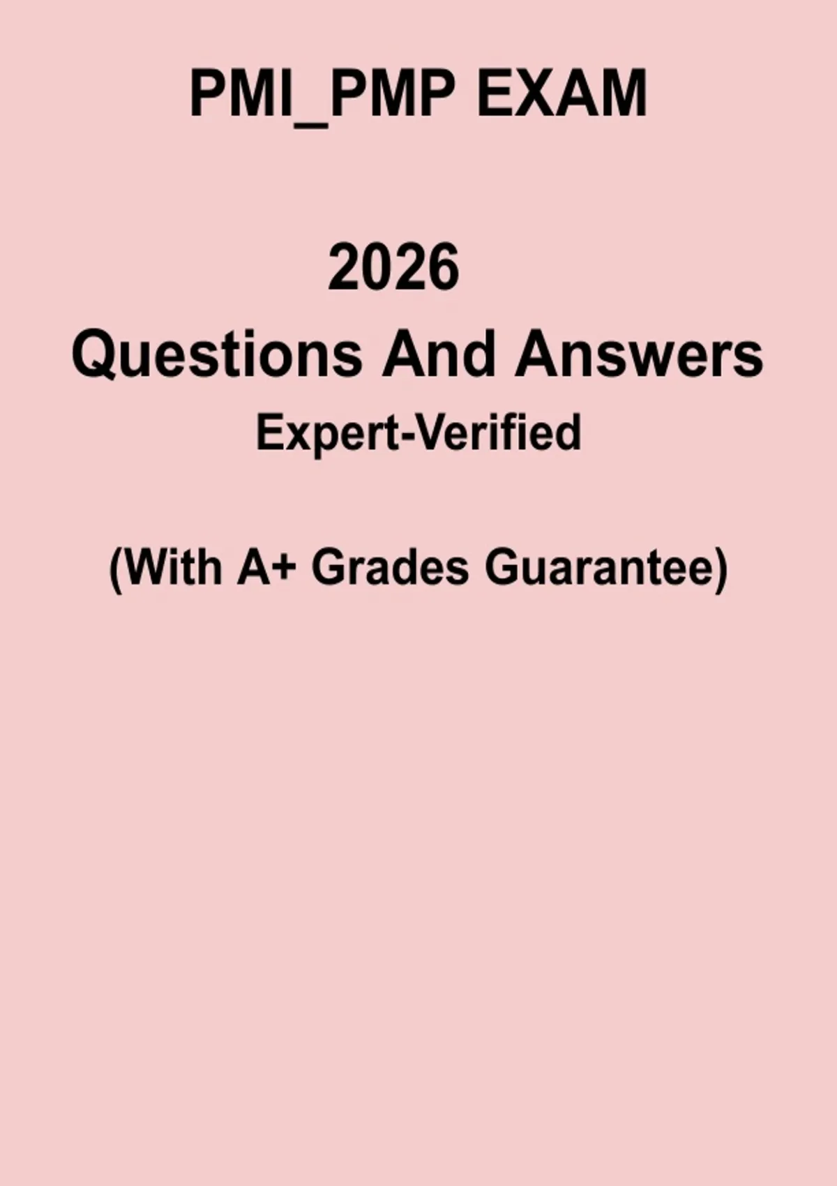 Example Pmi Test Questions PMI PMP Exam 2026 – Study Guide & Practice Questions PDF - PMI - Stuvia US
