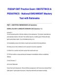 FISDAP EMT Practice Exam  OBSTETRICS & PEDIATRICS - National EMS&sol;NREMT Mastery Test with Rationales