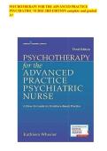 PSYCHOTHERAPY FOR THE ADVANCED PRACTICE PSYCHIATRIC NURSE 3RD EDITION complete and graded A&plus;
