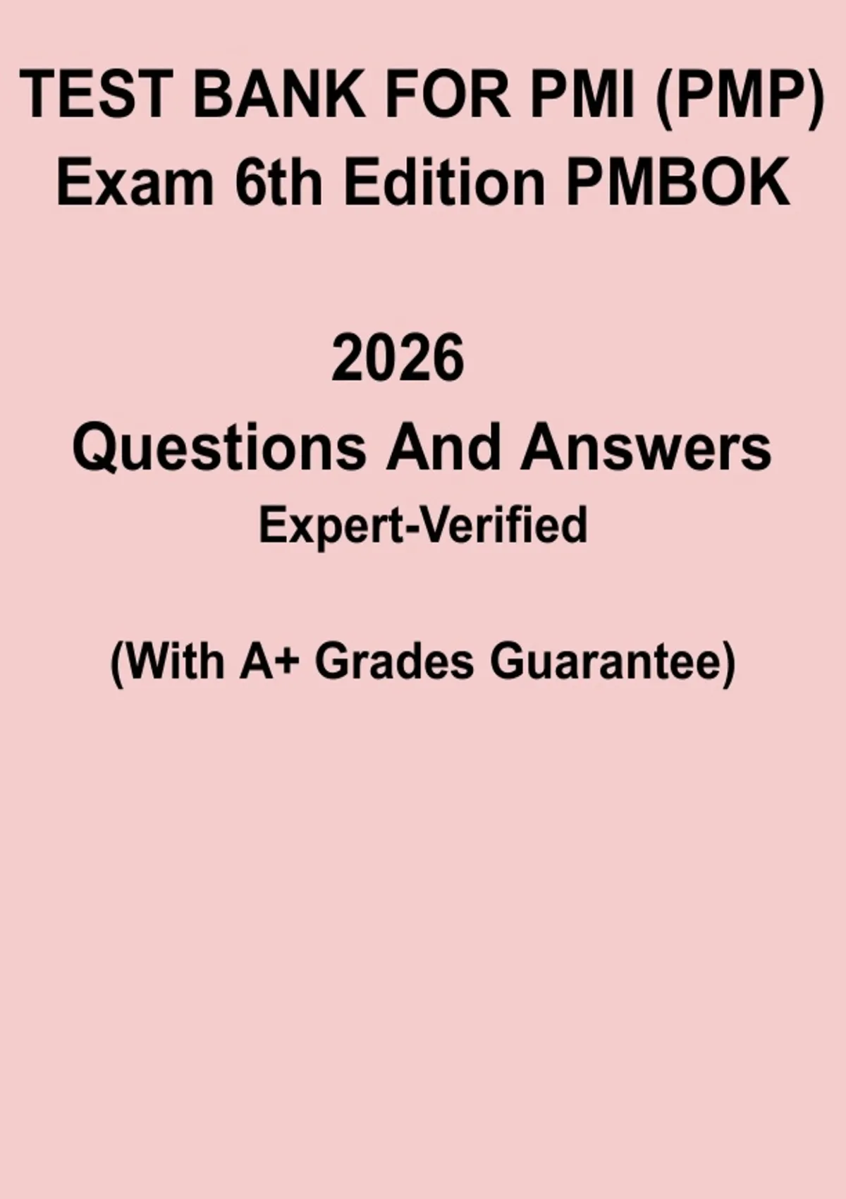 PMP Exam 6th Edition PMBOK Test Bank (2026) – Practice Questions PDF ...