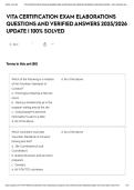 VITA Certification Exam Questions & Answers - 100&percnt; Verified answers