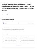 Portage Learning BIOD 101 Module 2 Exam comprehensive questions &vert; FREQUENTLY MOST TESTED QUESTIONS AND VERIFIED SOLUTIONS &commat; 2026