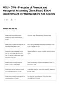 WGU - D196 - Principles of Financial and Managerial Accounting &lpar;Excel Focus&rpar; EXAM &lpar;2026&rpar; UPDATE Verified Questions And Answers