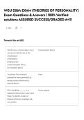 WGU D564 EXAM &lpar;THEORIES OF PERSONALITY&rpar; Exam Questions & Answers &vert; 100&percnt; Verified solutions ASSURED SUCCESS&sol;GRADED A&plus;&excl;&excl;&excl;