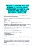 PHARMACOTHERAPEUTICS FOR ADVANCED PRACTICE NURSE PRESCRIBERS QUESTIONS AND