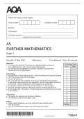VERIFIED 2025&sol;2026 AQA AS FURTHER MATHEMATICS Paper 1 MERGED QUESTION PAPER &plus;MARK SCHEME 