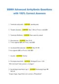 BSMH Advanced Arrhythmia Questions  with 100&percnt; Correct Answers 