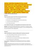 NAPSRX CERTIFIED PHARMACEUTICAL SALES REPRESENTATIVE &lpar;CPSR&rpar; EXAM PREPARATION STUDY GUIDE&comma; PRACTICE TEST QUESTIONS & COMPLETE VERIFIED ANSWERS &vert; PHARMACEUTICAL SALES TRAINING &vert; DRUG REGULATIONS&comma; CLINICAL PHARMACOLOGY&comma; SALES STRATEGIES & INDUSTRY COMPLIANCE